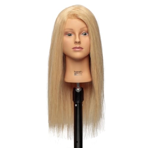 HairArt Cosmetology Mannequin Head (NICO 4323B) 100% Human Hair 24" Length Soft Blonde