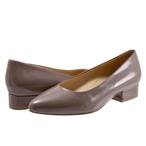 Trotters Women's Jewel Pump, Taupe Patent, Wide