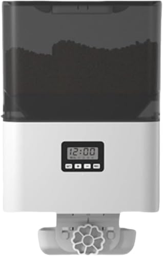 Ambety 自動給餌器 ペットフィーダー 容量2.3L お手入れ簡単 簡単操作 時間計測 吊り下げ式 ペット用品 猫 小型犬 中型犬 (ボタンのバージョン)