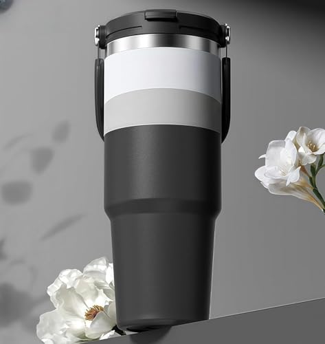 大容量水筒 - ストロー付き水筒-304ステンレス 7層真空断熱 ストローボトル 直飲み口付き 漏れ防止 【12-24時間保温保冷】600ml/900ml/1200ml 通学/アウトドア/オフィス用