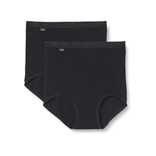 Sloggi Damen Unterhose Basic+ Maxi , 2-Pack, 54, Schwarz