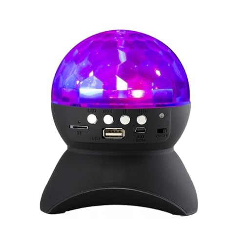 Sglxrui Luces de escenario de audio Bluetooth, luces de proyector de bola de discoteca, modelos recargables de siete colores, bola de cristal, música, flash, luz ambiental deslumbrante