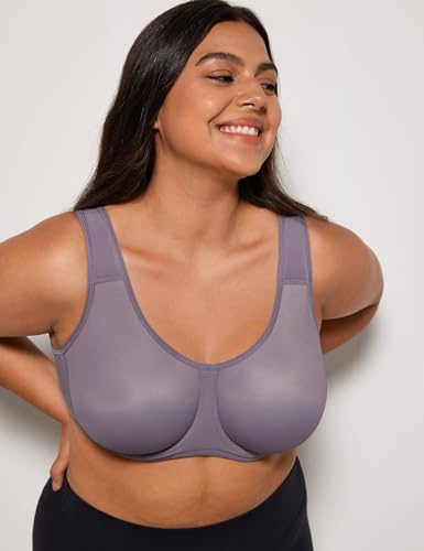 Image of SYROKAN Women's Max Control Underwire Sports Bra High Impact Plus Size with Adjustable Straps Unlined Bra
