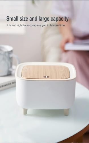Image of GASTLY Modern Mini Dustbin for Desk with Push Button Lid, Compact Plastic Garbage Bin for Office, Home, Bathroom, Bedroom & Tabletop Use (Pack of 1)
