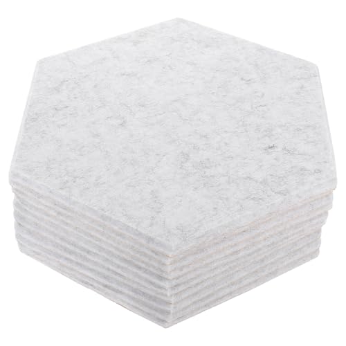 LOEFLIFA 10 piezas Paneles Acústicos Hexagonales Placas Aislantes de Sonido de Poliéster Absorbentes y Resistentes para Estudio Oficina Cine Casa y Podcasting Interior