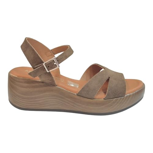Sandales compensées pour femme Oh My Sandals confortables en cuir véritable fabriqué en Espagne