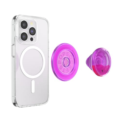 Image of PopSockets Phone Grip for MagSafe, Magnetic Holder, Phone Stand, Hot Pink - Lava Lamp Aviation