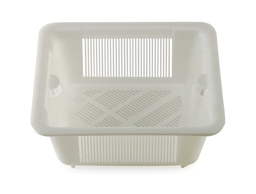 FSE 373-KR-30-148 Plastic Floor Drain Strainer, Square Design with Bottom and Side Drainage, Fits Floor Drains, Prevents Drain Blockage, 8-1/2"W x 8-1/2"D x 3" H OA