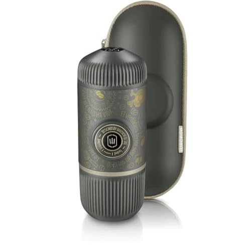 Wacaco Nanopresso Dark Souls Portable Espresso Machine with Travel Case, 18 Bar High Extraction Power, 80ml Water Capacity, Works with NS Capsule Adapter, for