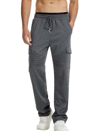 Suwangi Pantalones de Deportivos Jogger para Hombre Cargo Chándal Gimnasio Ligera Algodón Pantalones Entrenamiento con Bolsillos