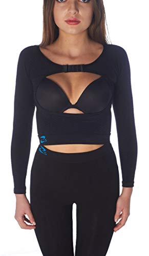 CzSalus Brust- und Armschlinge, flache Textur, Brachioplastik, K1 (18-21 mmHg), Schwarz Small-Medium Cover