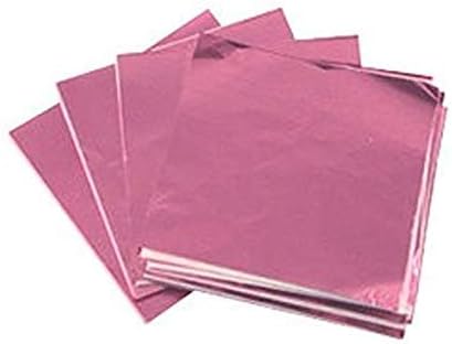 Candy Molds N More 6 x 6 inch Pink Confectionery Foil Wrappers, 500 Sheets