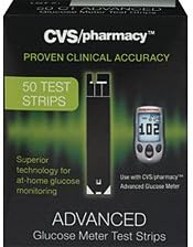 Cvs/pharmacy Advance Glucose Meter Test Strips ~50 Test Strips (Pack of 1)
