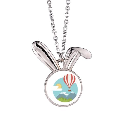 Collier lapin en montgolfière, le bijou idéal pour l'école