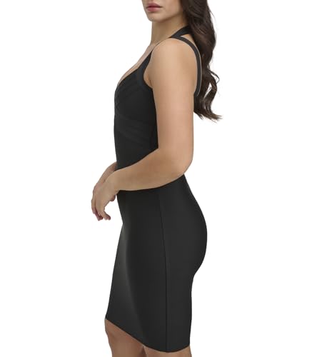 Image of Siena Women's Knit V-Neck Mini Bodycon Bandage Dress
