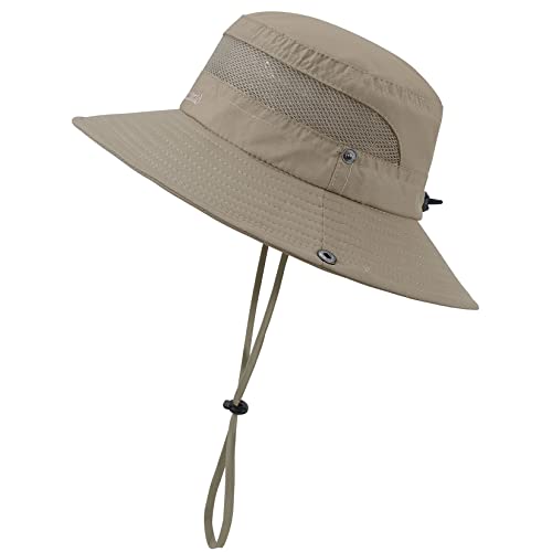 Kids Sun Hat Upf 50+ Sun Protection Bucket Hat For Kids Boys Girls Wide Brim Summer Beach Fishing Safari Adjustable Safari Hats Khaki 5-13 Years #TOP1