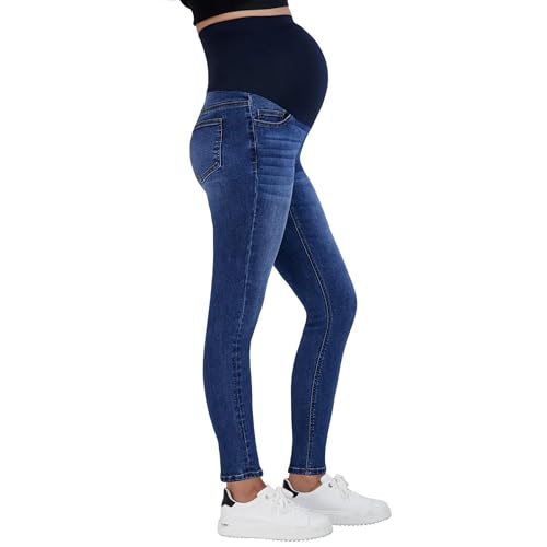 Savi Parker Jeans de Maternidad para Mujer sobre el Vientre - Ropa de Embarazo para Todas Las Estaciones, Pantalones de Maternidad - Entrepierna de 29 Pulgadas, Desteñido Medio, Large