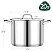 P&P CHEF 20 QT Stock Pot with Lid, Stainless Steel Large Cooking Pot, Soup Canning Stockpot for Stewing Simmering, Tri-ply Bottom for All Stoves, Heavy-Duty &Dishwasher Safe & Food-Grade