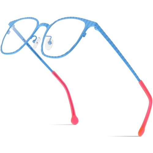 Image of FONEX Colorful Pure Titanium Glasses Frame Women Retro Round Eyeglasses F85782