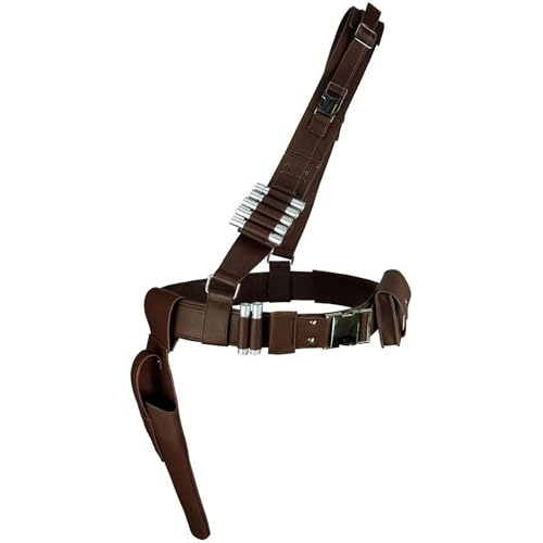 Mandalorian Belt and Holster with Leather Pouch In Brown Color Star Wars Unisex Cosplay Costume Prop Halloween Accessory