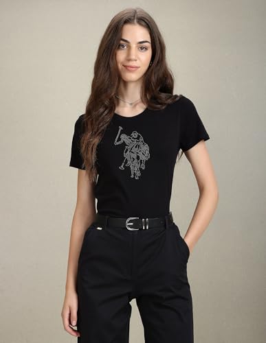 Image of U.S. Polo ASSN. Women Cotton Regular Fit T-Shirt
