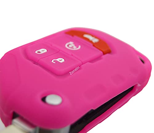 Image of Silicone Remote Key Fob Case Covers Protectors for Jeep Wrangler Rubicon 392 JL JLU Wagoneer Gladiator JT Flip Fold Remote