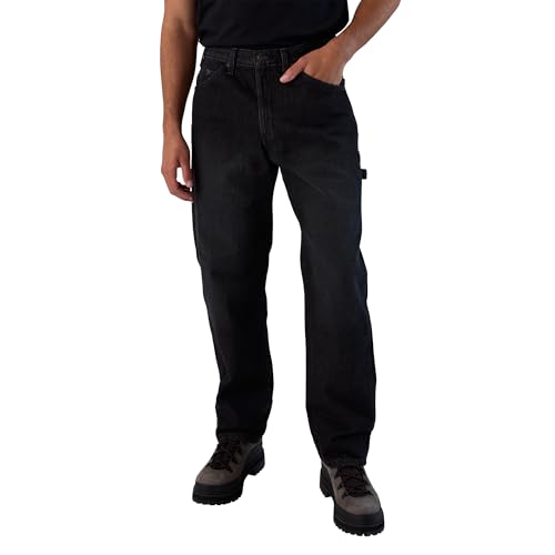 Dickies Mens Relaxed Fit Heavyweight Carpenter Jeans Black Denim