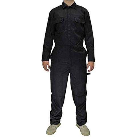 RIDDLED WITH STYLE Men's Coverall Welding Mechanic Work Wear Boiler Regular Sizes Jumpsuit Unisex Boiler Plain 5 Pockets Polycotton Coverall Overall Jumpsuit#(Black Overall Jumpsuit#Large#Mens) Cover