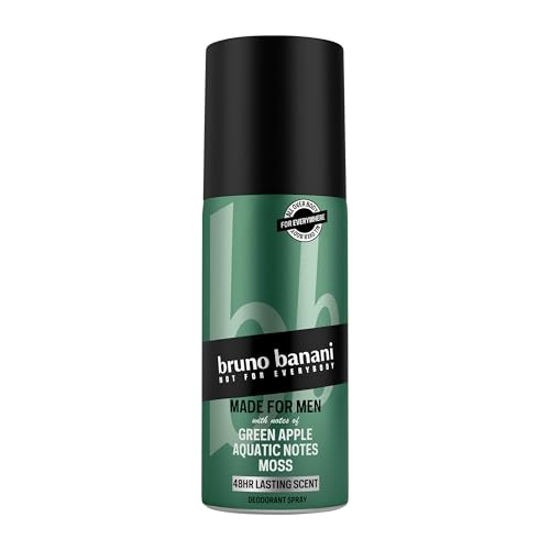 bruno banani Made for Men Deo-Bodyspray für Herren aromatischer aquatischer Duft 48h lang anhaltend vegane Formel 150 ml