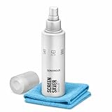 Kit conçu pour le nettoyage des écrans électroniques. Contient un spray nettoyant de 150 ml et un chiffon microfibre. Appliquer le liquide sur le chiffon avant de nettoyer l’écran. Ne pas pulvériser directement sur les connexions ou les ports électroniques. Produit destiné à l’entretien et au nettoyage régulier des écrans.