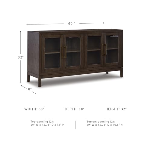 Image of Signature Design by Ashley Burkhaus 1-Piece Buffet Cabinet, Dark Brown