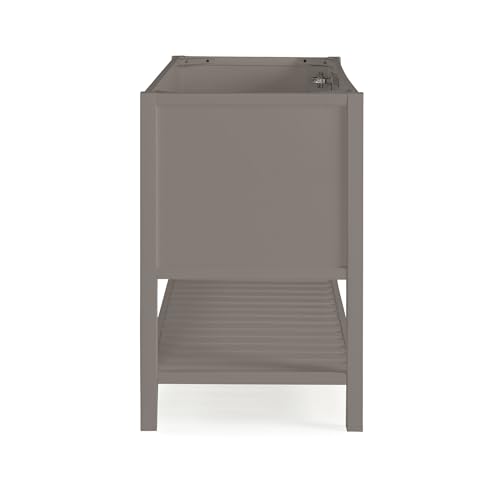 Image of Alaterre Furniture Bennet Bathroom Vanity Cabinet with Soft-Close Shaker Doors and Open Shelf - 48-Inch Freestanding Bathroom Vanity Without Sink - Wood Bathroom Sink Base Cabinet (Gray)