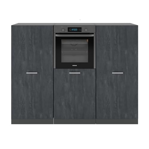 Vicco Küchenblock R-Line, Schwarz Beton/Anthrazit, 180 cm ohne Arbeitsplatte, zur individuellen Erweiterung und flexiblen Anordnung der Module