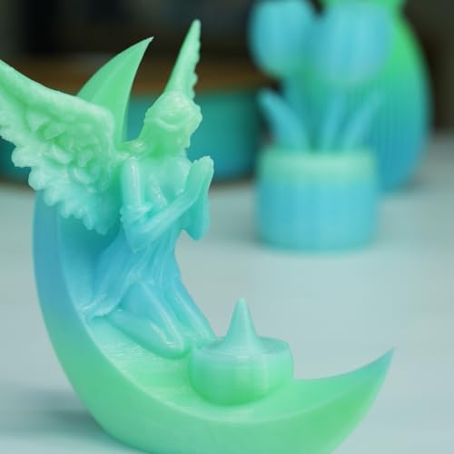 Image of GratKit Gradient PETG Filament, Color Change 3D Printer Filament 1.75mm, 1kg, Multicolor PETG Translucent Gradient Blue Green