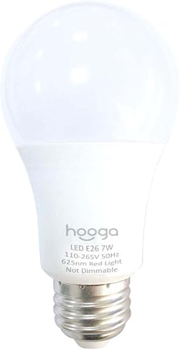 Miniatura 3 de hooga Bombilla para dormir, luz de noche roja con bloqueo de luz azul. Bombilla roja de 625 nm para un sueño saludable. Luz de guardería de bebé.