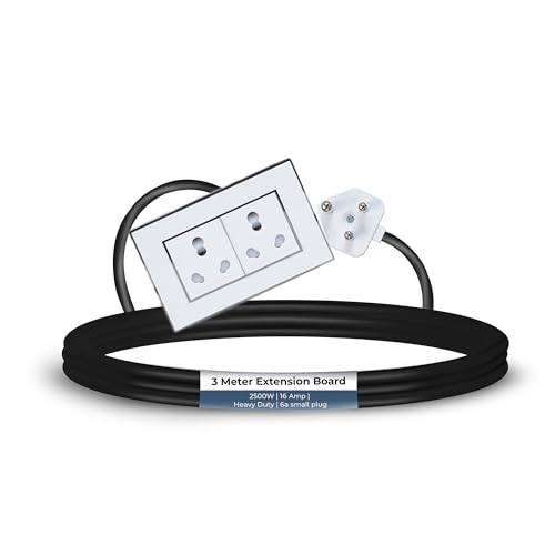 Image of Extension Board Heavy Duty Multi Socket 15A /16A /20A (2500 Watts 6A Small Plug and Two 16A Socket, 3 Meter)