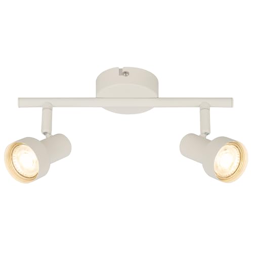 BRILONER - Foco interior techo orientable, casquillo GU10, max 9 W, plafon, focos techo, lampara de cocina, lamparas salon, lamparas de dormitorio, cocina, 27,5 cm, blanco antiguo