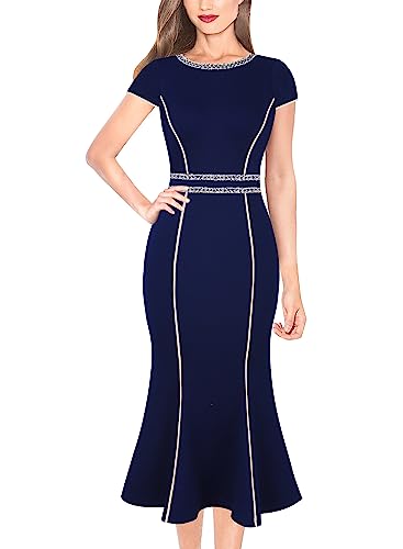 VFSHOW Womens Elegant Vintage Chruch Business Office Cocktail Mermaid Bodycon Midi Dress