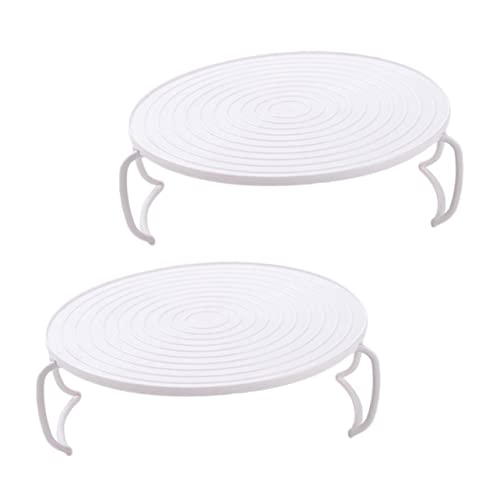 CIYODO 2pcs Microwave Food Stacker Rounded Dish Tray for Easy Storage and Cooking Racks for Microwave Oven