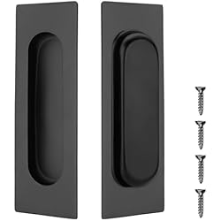 Paquete de 2 manijas de puerta corrediza, manijas de puerta empotradas de 120 mm, manijas negras empotradas, manijas de puerta corredera para muebles de cocina y ducha