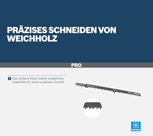 Bosch 5x PRO Wood precise T344DP Stichsägeblatt, 152 mm, 5-tlg. – Ansicht 5