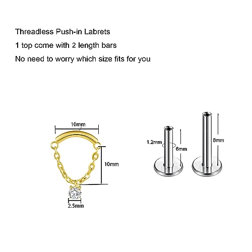BelezaDosas G23 Titanium Labret Studs Threadless Push-in Labret Press Fit 16G Cluster Helix Lobe Conch Tragus Push Back Piercing Jewelry2