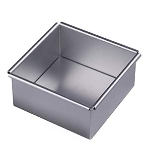 Anodized Aluminum Square Cake Pan Cheesecake Pan with Removable Bottom, 5 Inch x 5 Inch x 2.2 Inch