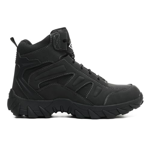 Image of Work Boots for Men Comfortable Steel Toe Boots | Ankle Support and Breathable, Non Slip Rubber Outsole, Safety Industrial and Construction Shoes, Latex Cushioning Insoles
