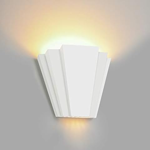 HARPER LIVING Art Deco, Plaster Up/Down White Paintable Wall Light G9 Socket, Ideal for Living Room, Kitchen, Bedroom, Hallway, Hotel Cover