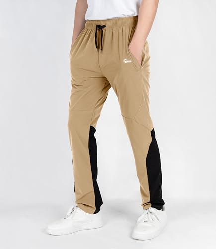 TLAENSON Boys Athletic Pants Lightweight Open Leg Quick Dry Joggers Active Running Tapered Pants for Kids 6-14 Years2