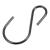 sourcing map 20 Stück S Haken Aufhänger 1.8x0.9Zoll Indoor Outdoor Verwendung für hängende Pflanzen Lichter und Laternen Schwarz
