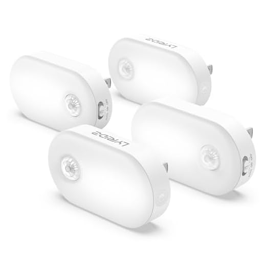 Night Lights Plug in, LYRYDZ Plug-in Night Light Motion Sensor Light Indoor, Bright LED Nightlight 1-120LM Dimmable Smart Night Light for Bedroom, Kitchen, Stairs, Hallway, Cold White, 4 Pack