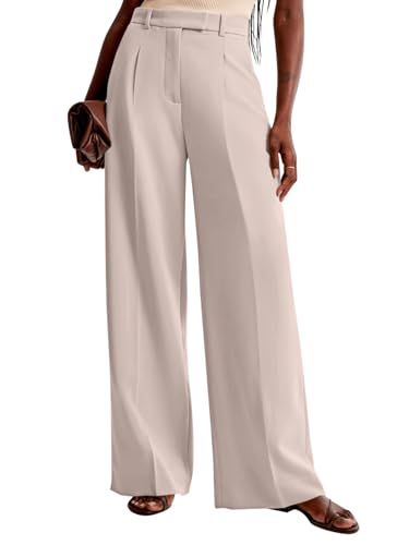 Image of NIMIN Women Wide Leg Pants High Waisted Business Casual Work Trousers Dressy Pants with Pockets