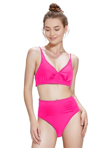 IFFEI Mommy and Me Swimsuits V Neck High Waisted Bikini Sets for Women and Girls Two Piece Bathing Suit Swimwear Beachwear3